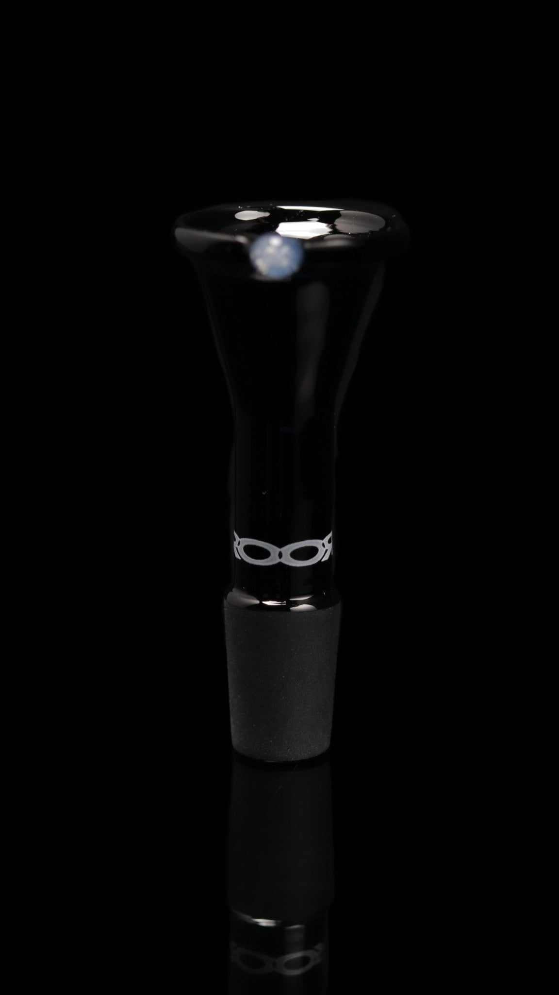 ROOR® 14mm full color black funnel bowl with round handle style.