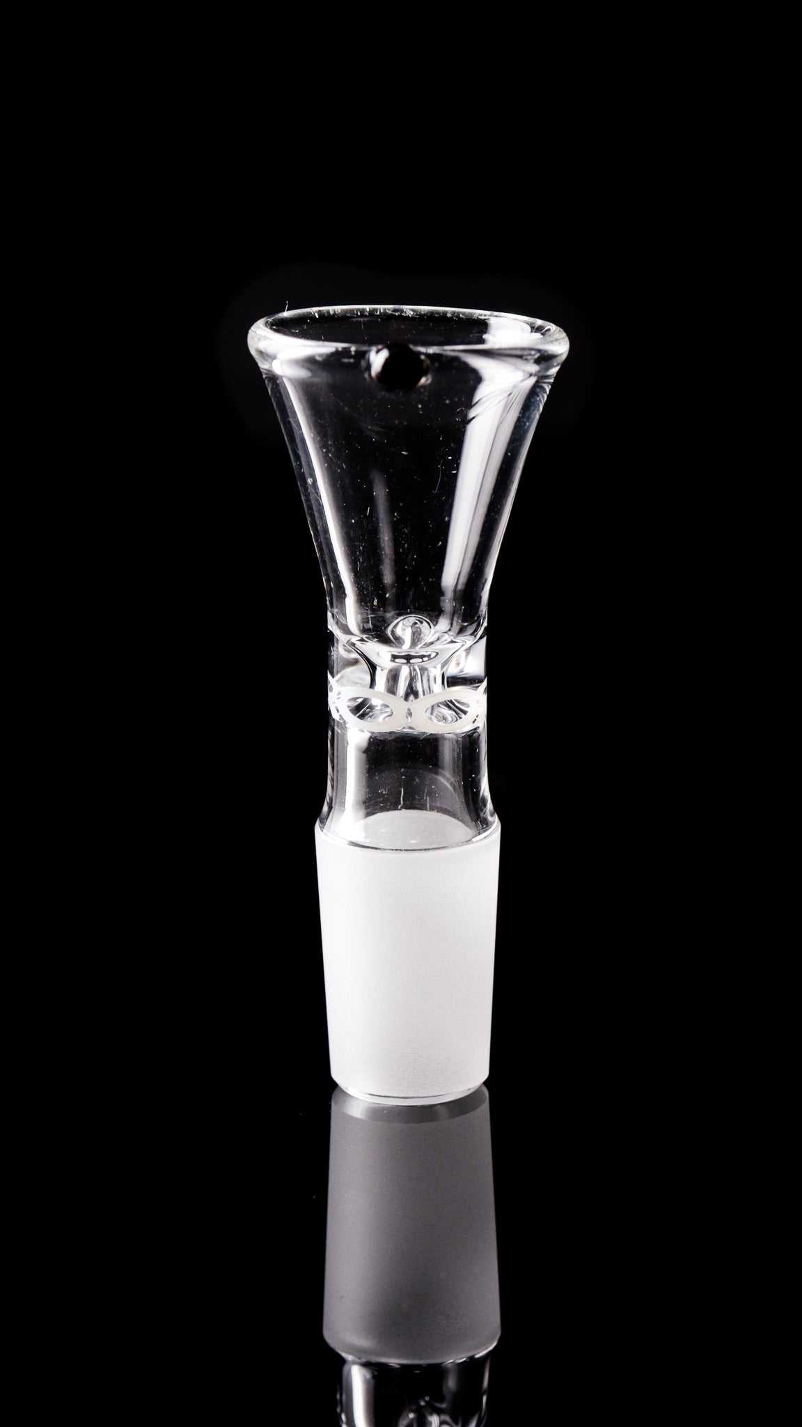 ROOR® 18mm Classic Funnel Bowl with Pointed Handle on black background