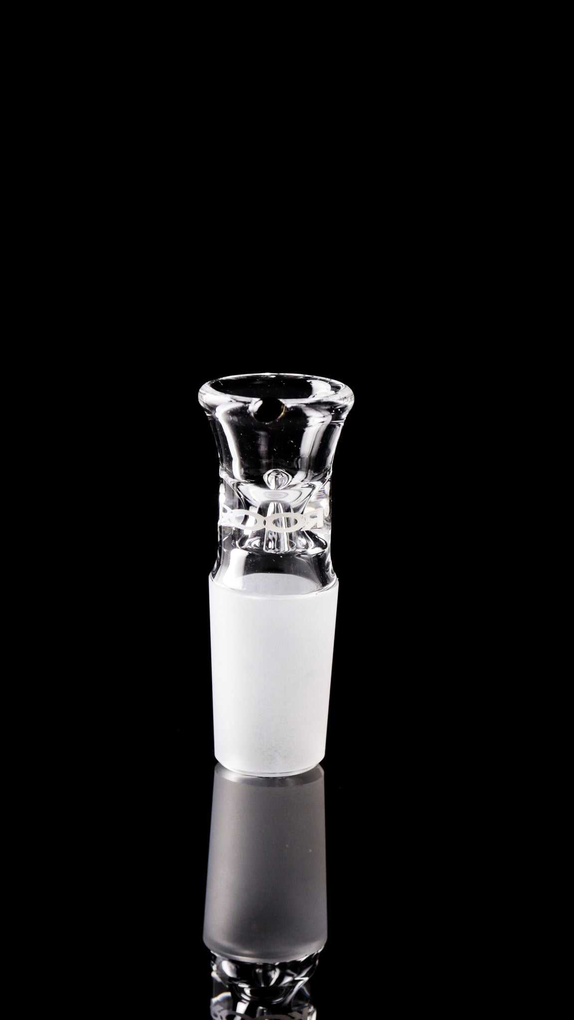 ROOR® 18mm Classic Funnel Bowl with Pointed Handle Style on black background.