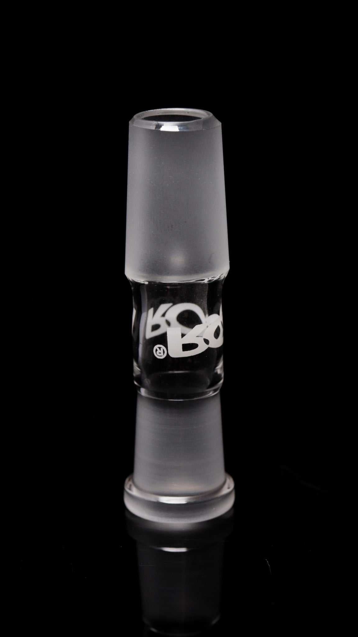 ROOR Reducing Adapter 18.8mm to 14.5mm borosilicate glass on black background.