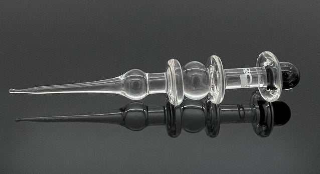 ROOR Glass Poker Dichro with clear ridged design on reflective surface.