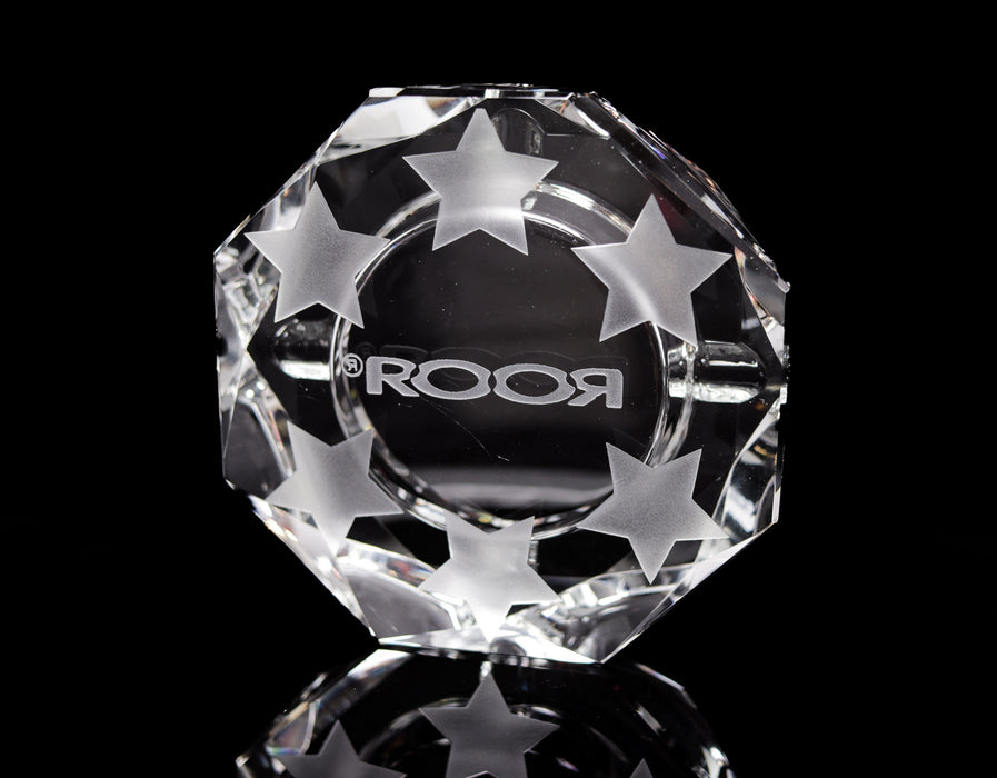 ROOR Glass Crystal Cut Ashtrays Strains Presidential OG