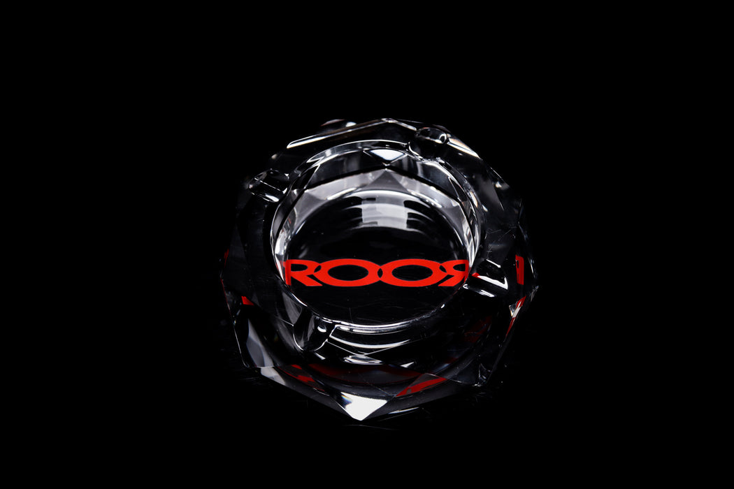 ROOR Glass Crystal Cut Ashtrays Color Decal