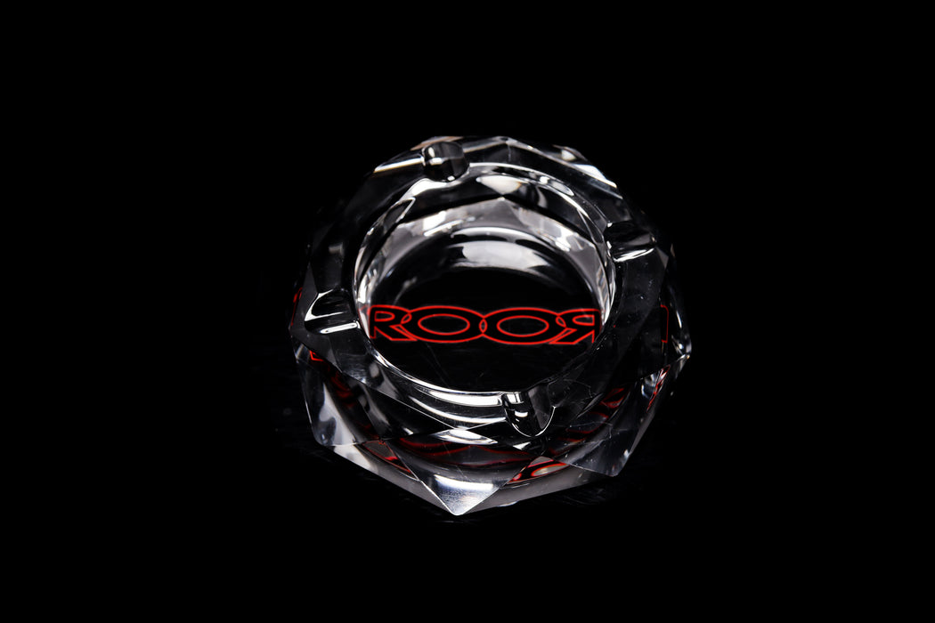 ROOR Glass Crystal Cut Ashtrays Color Decal