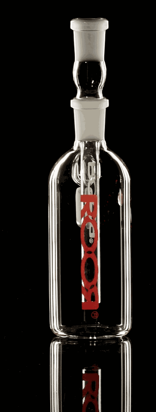 ROOR® Classic Ash-Catcher with 18.8mm joints and red decal, crafted from durable German Duran Schott Glass.