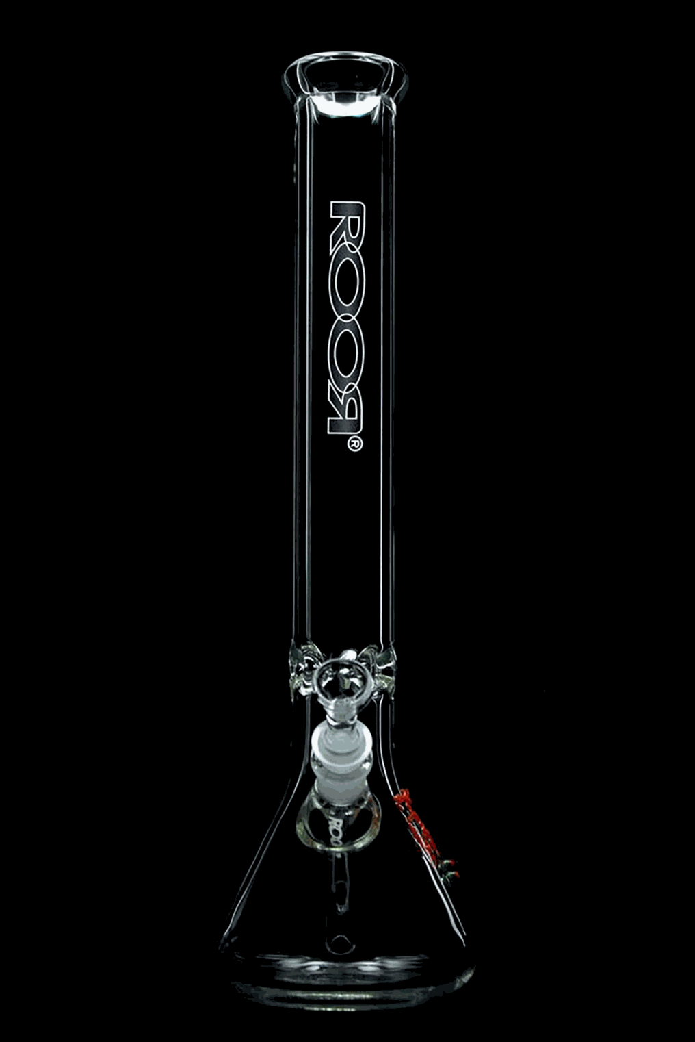 ROOR® Classic 18" Beaker 45x5mm Black & White glass with unique signature and ice pinches.