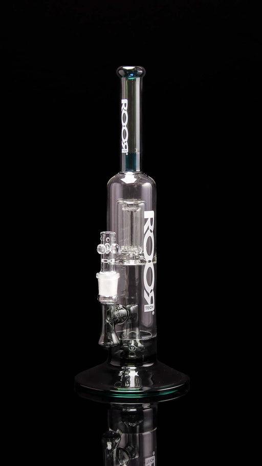 ROOR® Tech Fixed 14" 50x5 Barrel Bubbler in Jade & Smokey Gray with white decal.