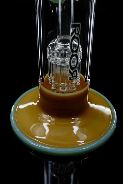 ROOR® Tech Fixed 10-Arm Tree Bubbler in Tangie & Mint color with durable German Duran Schott glass and classic percolator design.