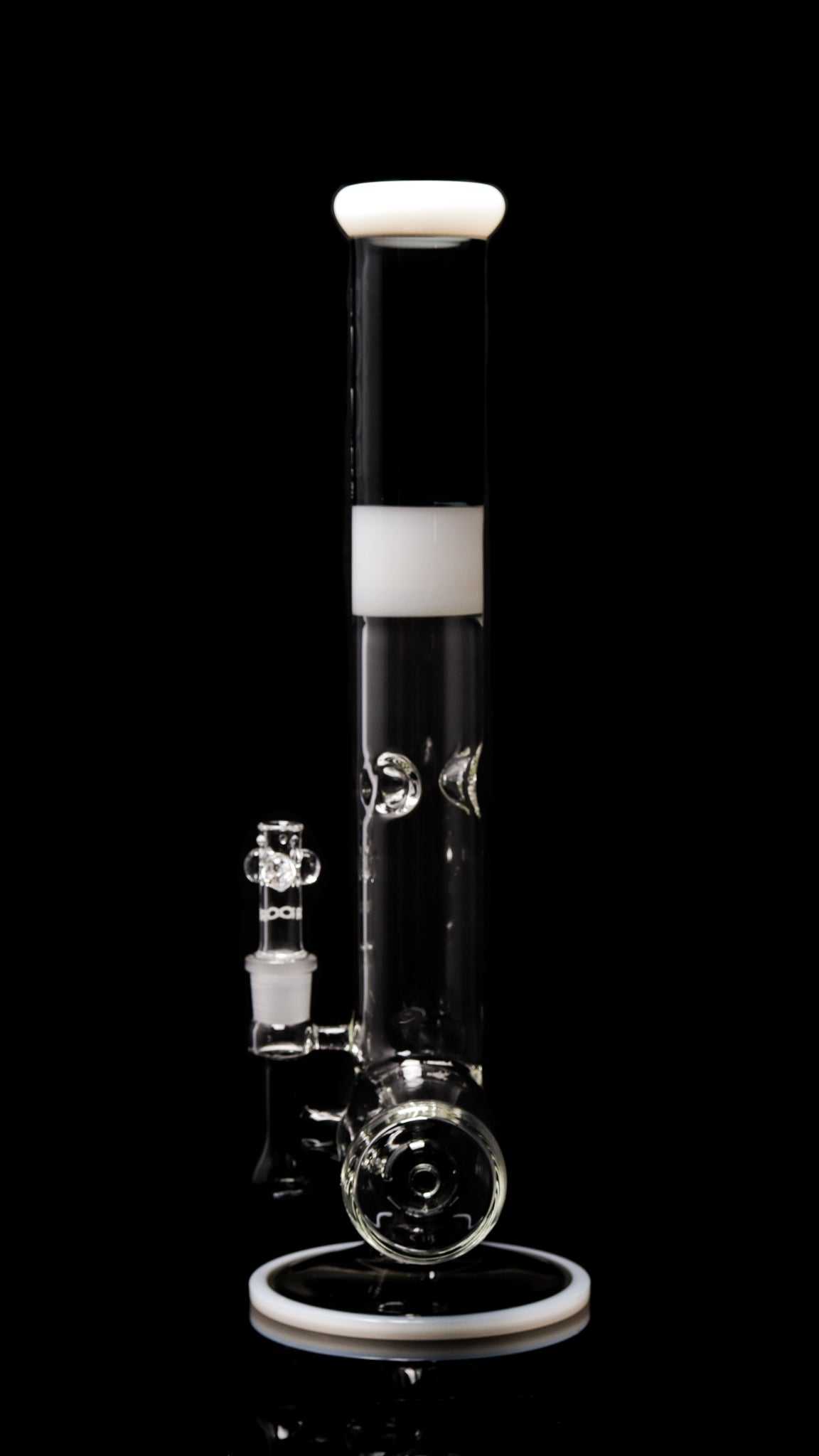 ROOR® Tech 18” Inline Smokey Grey with White Sandblasted Logo Glass Water Pipe