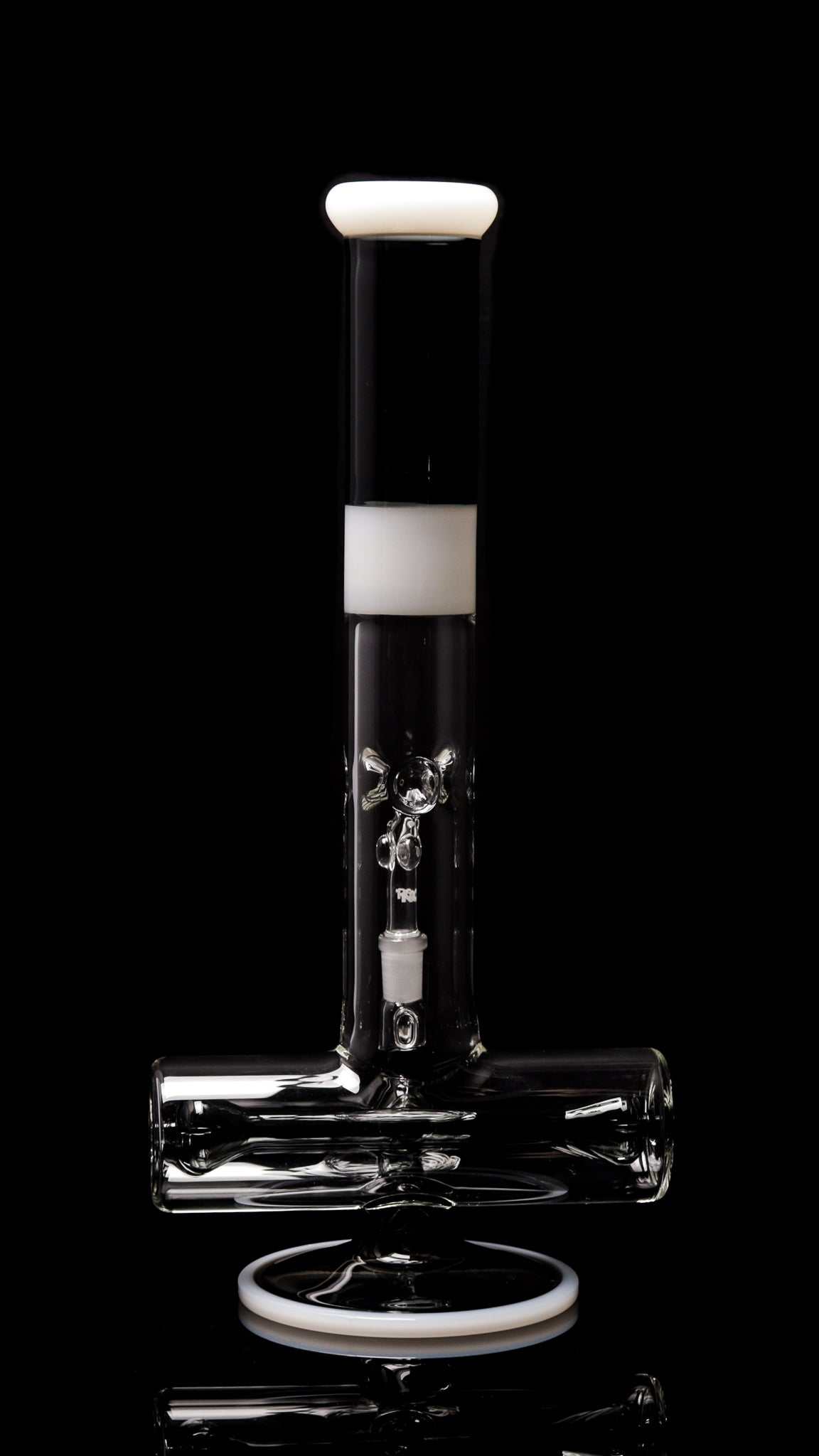 ROOR® Tech 18” Inline glass piece with smokey grey and white sandblasted logo.