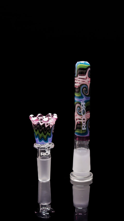 ROOR® CrownTini Color Worked Set 3 1/2" with handmade low-profile downstem and matching bowl.