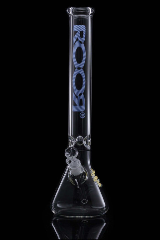 ROOR® Classic 18" Beaker with Too Blue decal, crafted from 50x5mm German Schott glass.