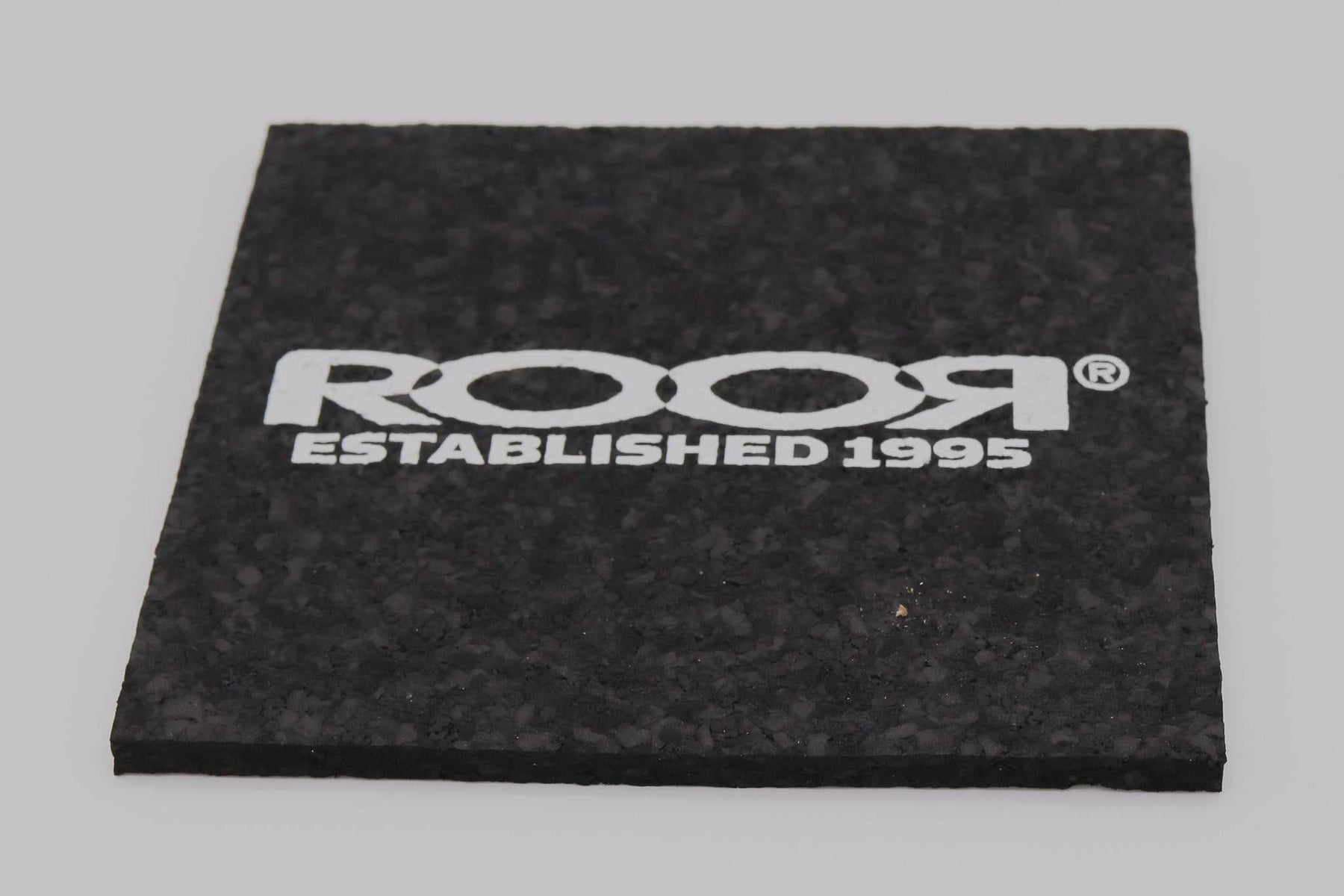ROOR Coaster Square with rubber cork material, black color, ROOR logo.