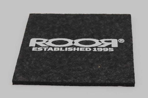 ROOR Coaster Square with rubber cork material, black color, ROOR logo.