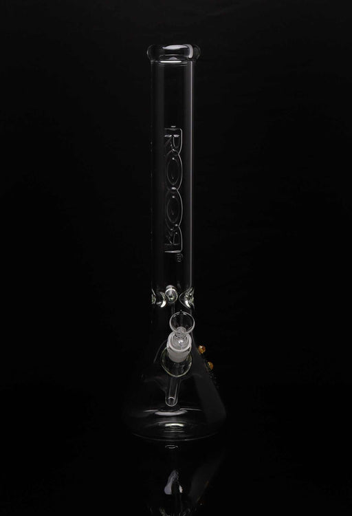 ROOR Classic 18-inch beaker bong made from 50x5mm thick flame-polished German Schott glass with logo engraving.