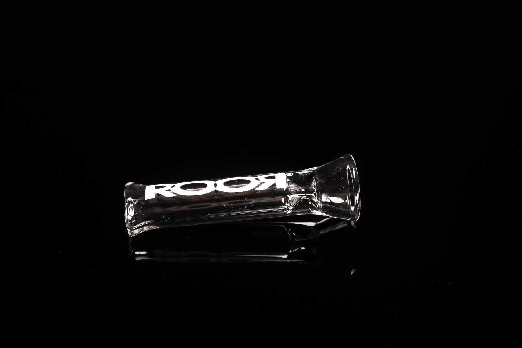 ROOR Classic Chillum one-hitter pipe on black background.