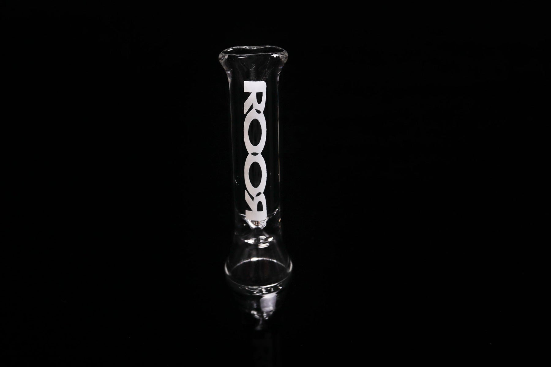 ROOR Classic Chillum One Hitter, handblown borosilicate glass pipe with logo displayed.