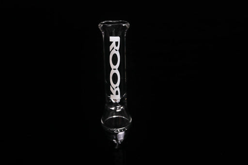 ROOR Classic Chillum One Hitter, handblown borosilicate glass pipe with logo displayed.
