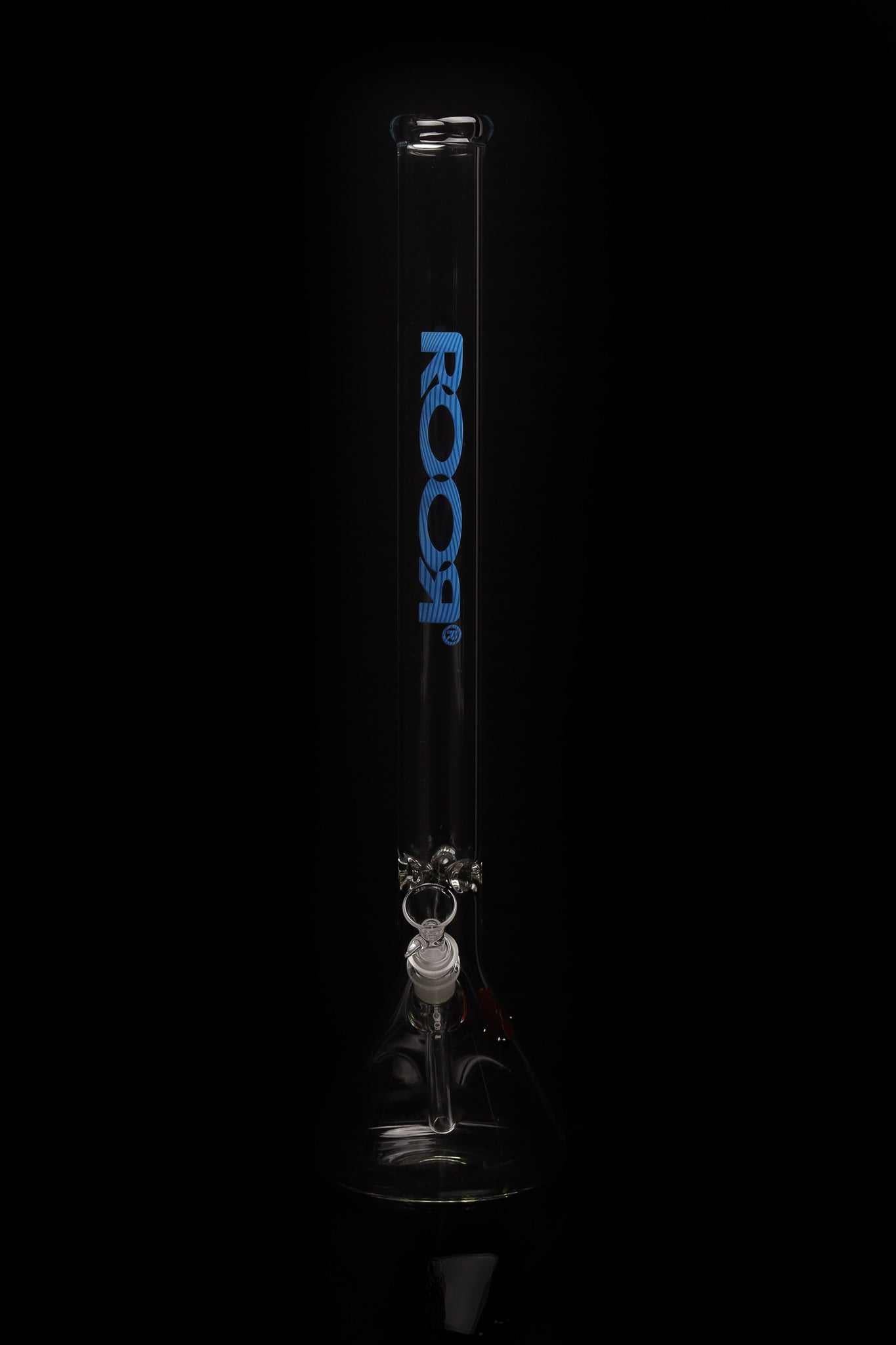 ROOR Classic 22" beaker glass bong with blue logo and 45x5mm German Schott glass beaker base