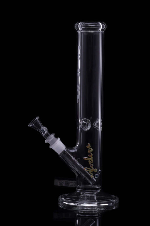 ROOR® Classic 14" Straight 50x5mm White glass water pipe with ice pinches and signature decal