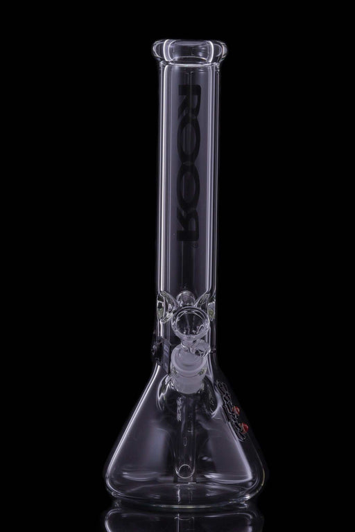 ROOR® Classic 14" Beaker 45x5mm Black with black decal displayed on a black background.
