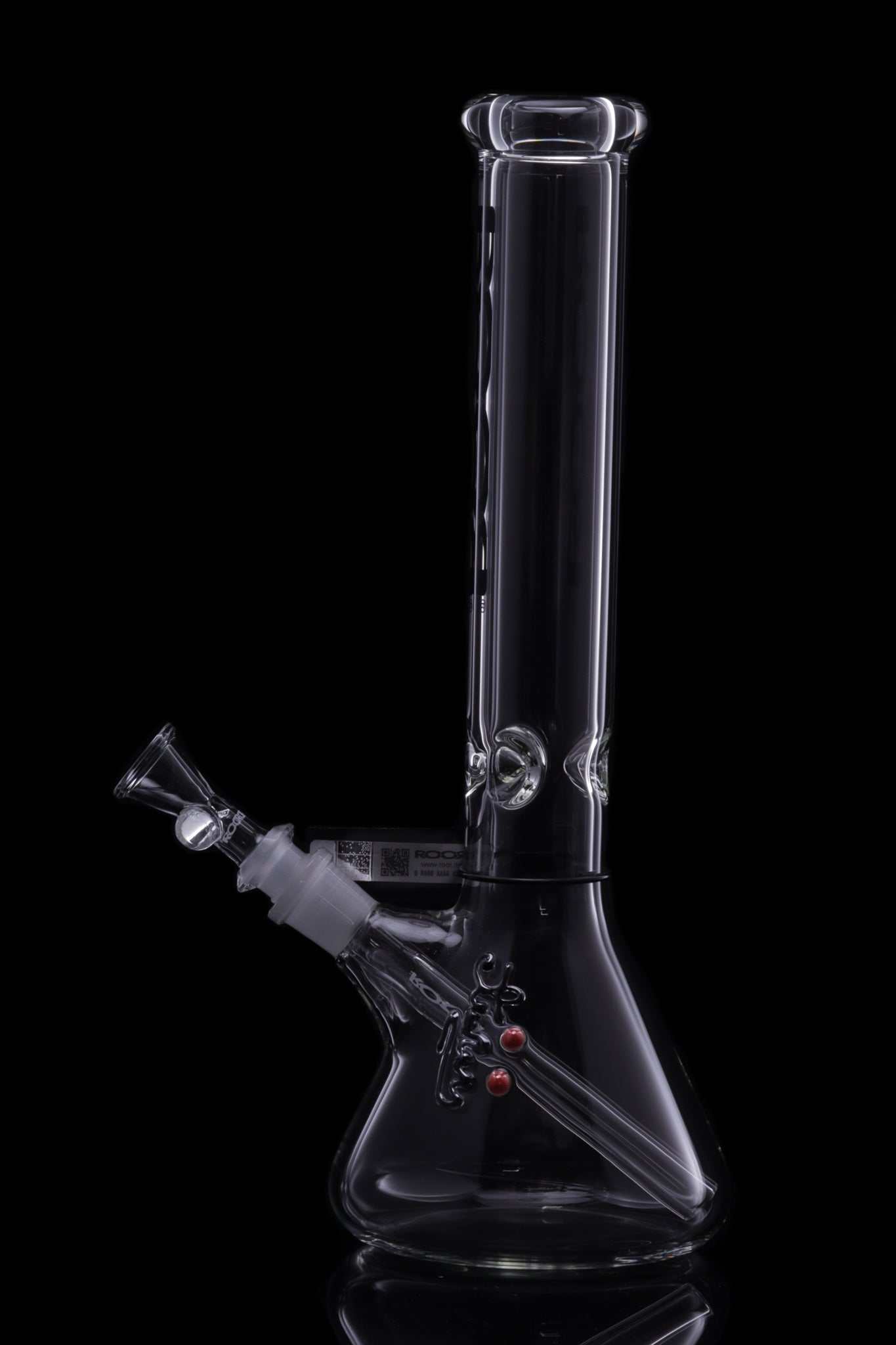 ROOR® Classic 14" Beaker 45x5mm Black glass water pipe with ice pinches.