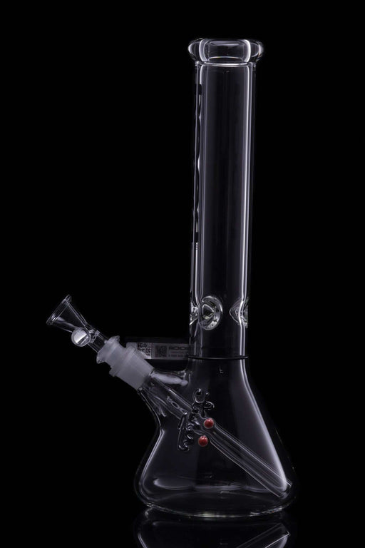 ROOR® Classic 14" Beaker 45x5mm Black glass water pipe with ice pinches.