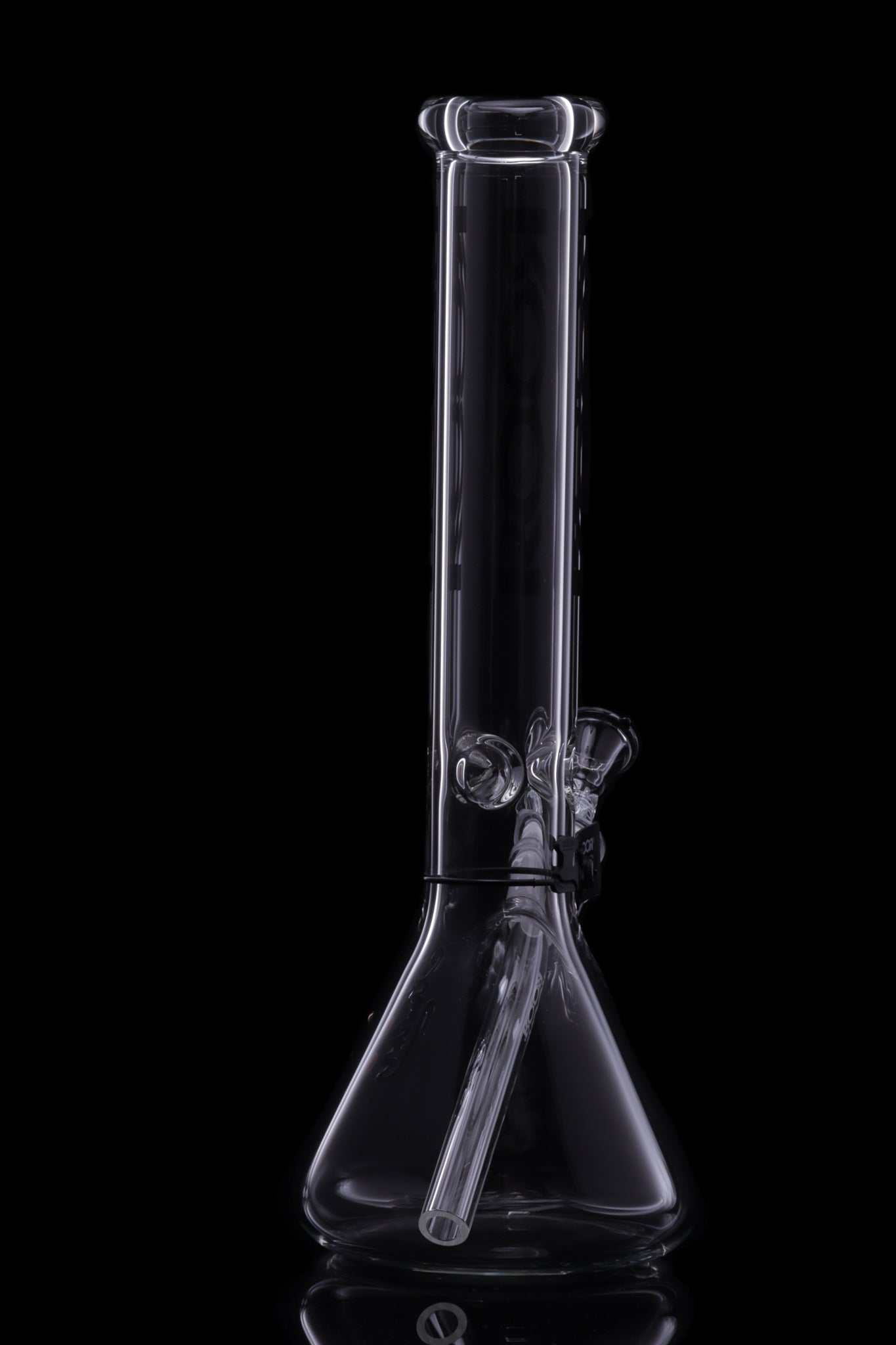 ROOR® Classic 14" Beaker with black decal, made from 45x5mm German Schott glass, featuring ice pinches and a unique signature.