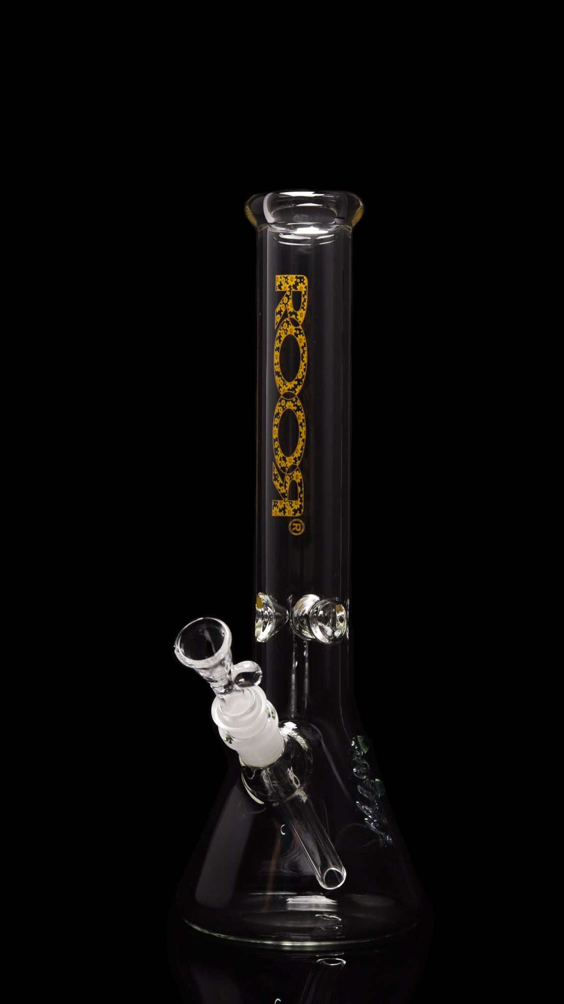 ROOR Classic 14" beaker bong with 45x5mm thick German Schott glass and Daisy decal