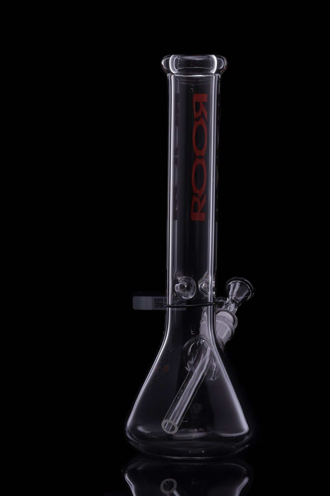 ROOR Classic 14 inch beaker bong with red black decal and thick glass base