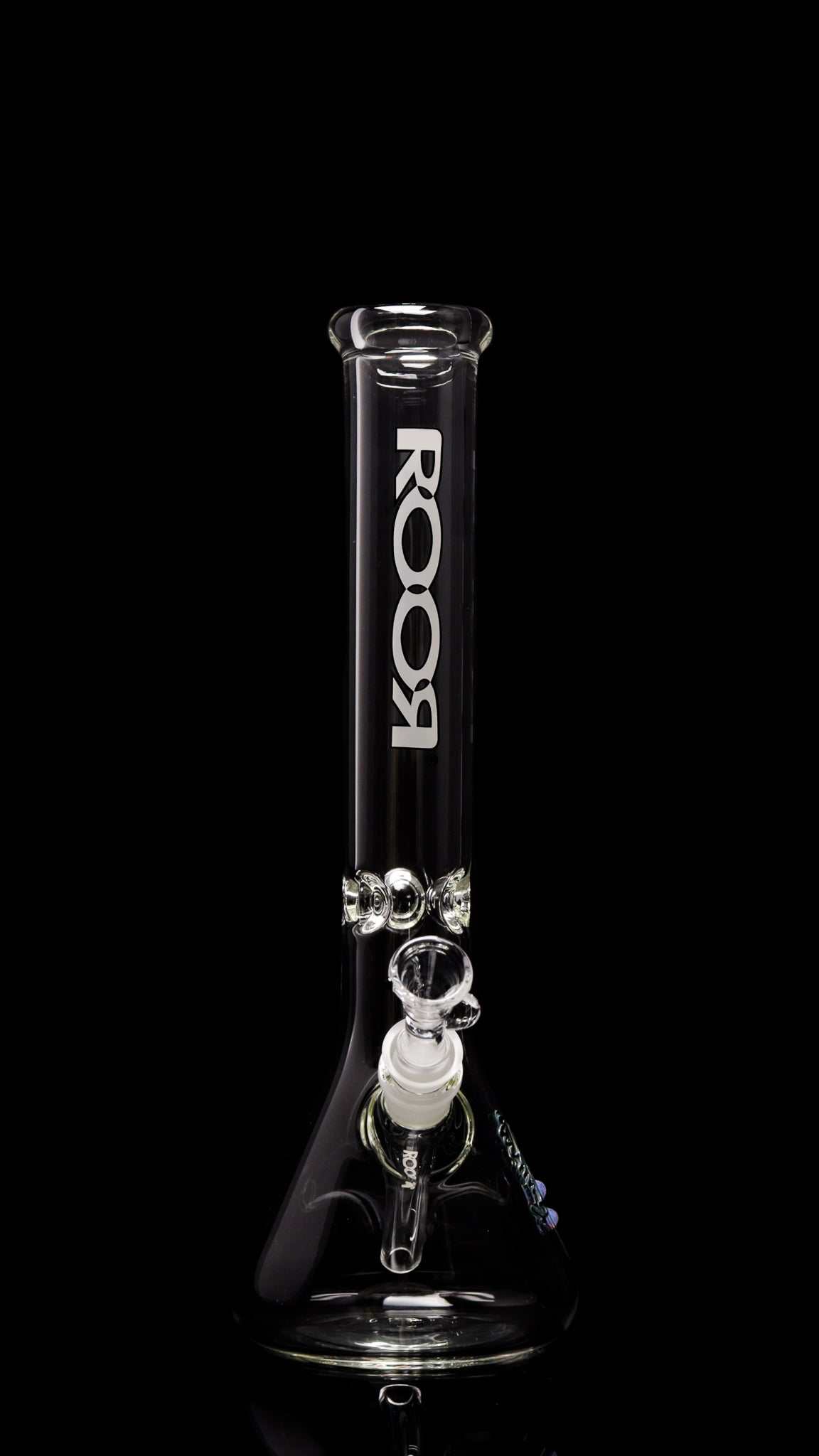 ROOR® Classic 14" Beaker 45x5mm in white and black featuring ice pinches and a unique signature.