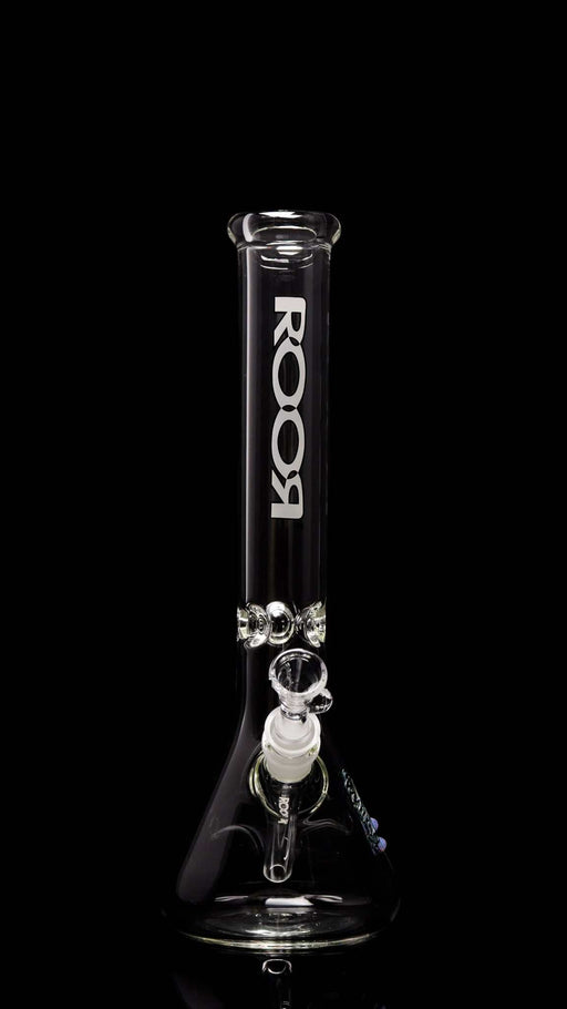 ROOR® Classic 14" Beaker 45x5mm in white and black featuring ice pinches and a unique signature.