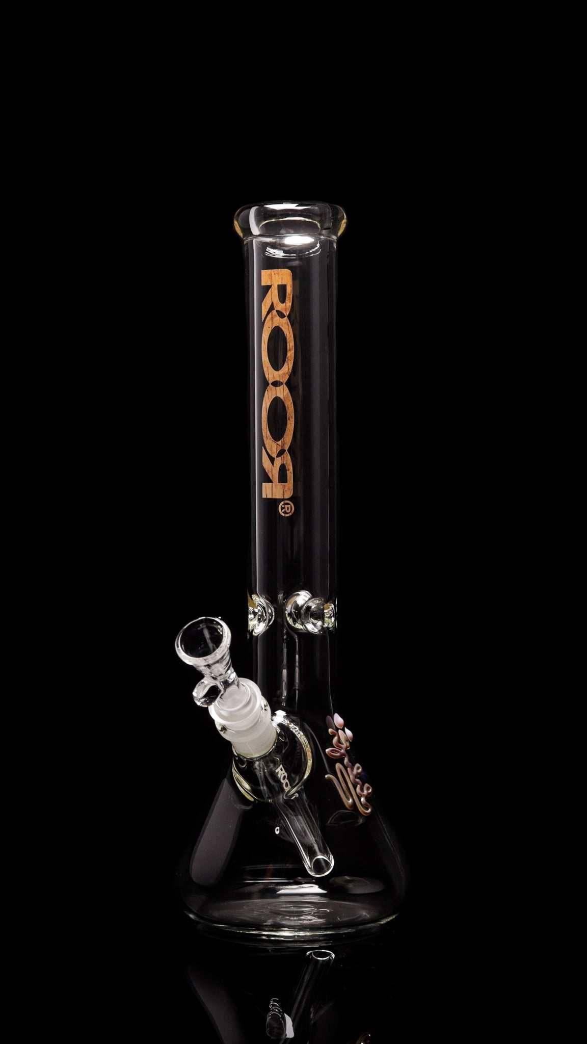 ROOR® Classic 14" Beaker 45x5mm Woodgrain with unique signature and ice pinches.