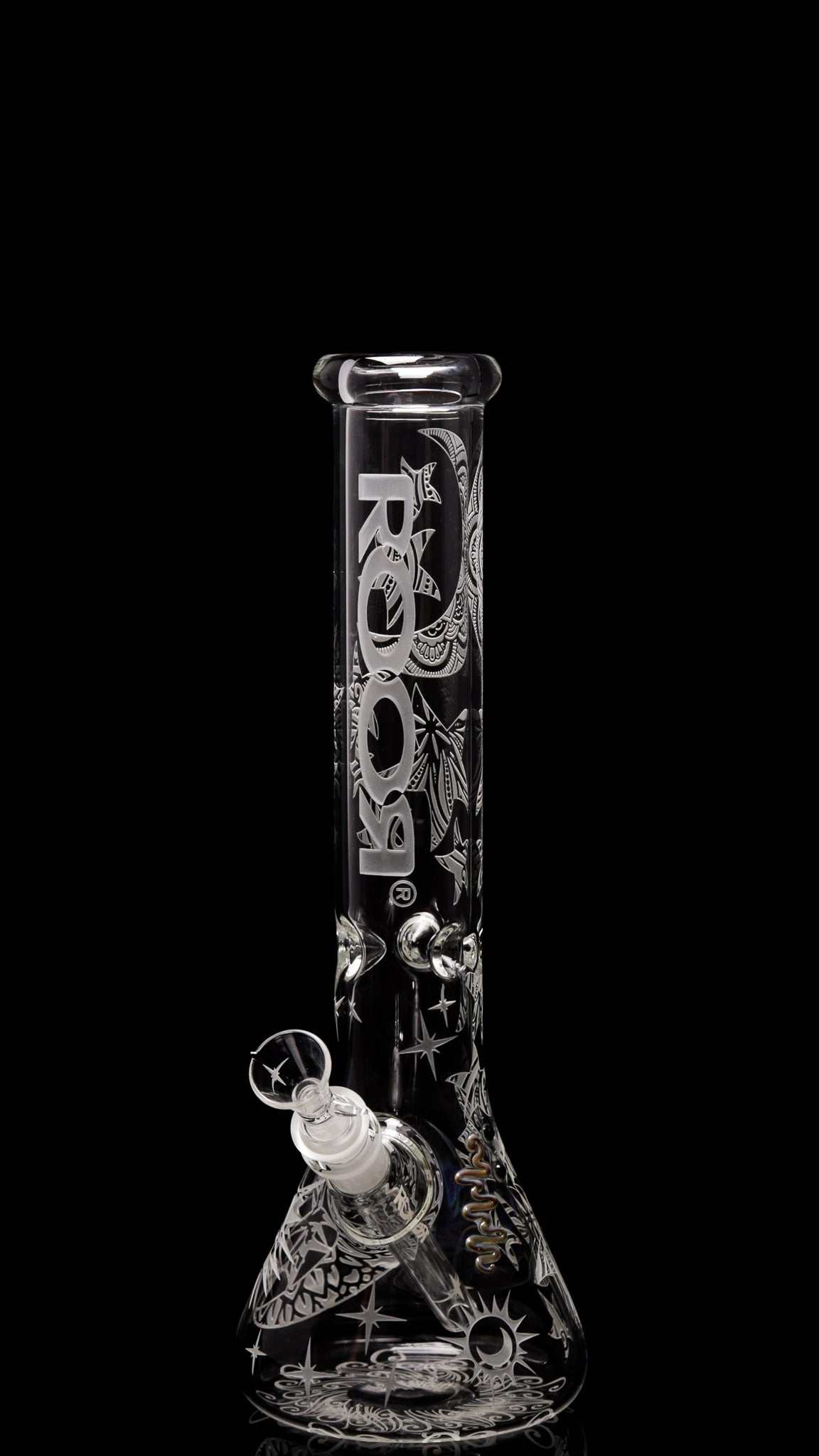 ROOR® Sandblasted 14" Beaker bong with Dreamer design and 50mm German Schott glass