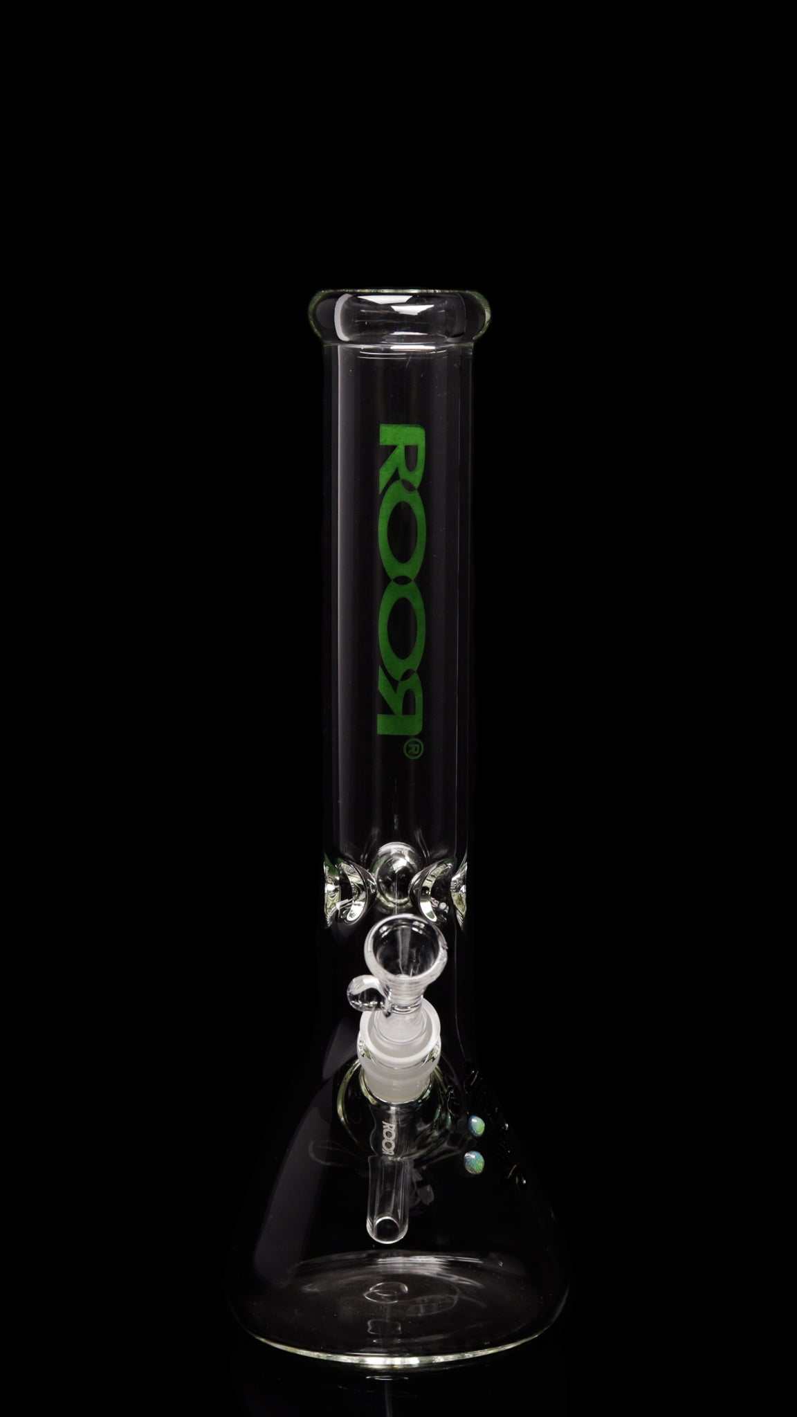 ROOR Classic 14 inch green decal beaker bong made from German Schott glass