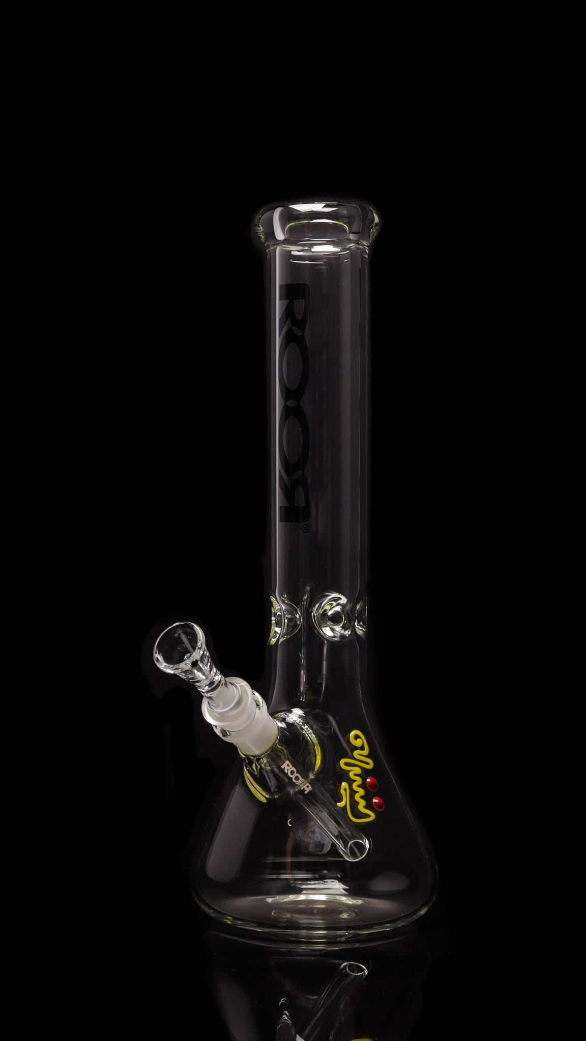 ROOR® Classic 14" Beaker glass water pipe with black decal and ice pinch features