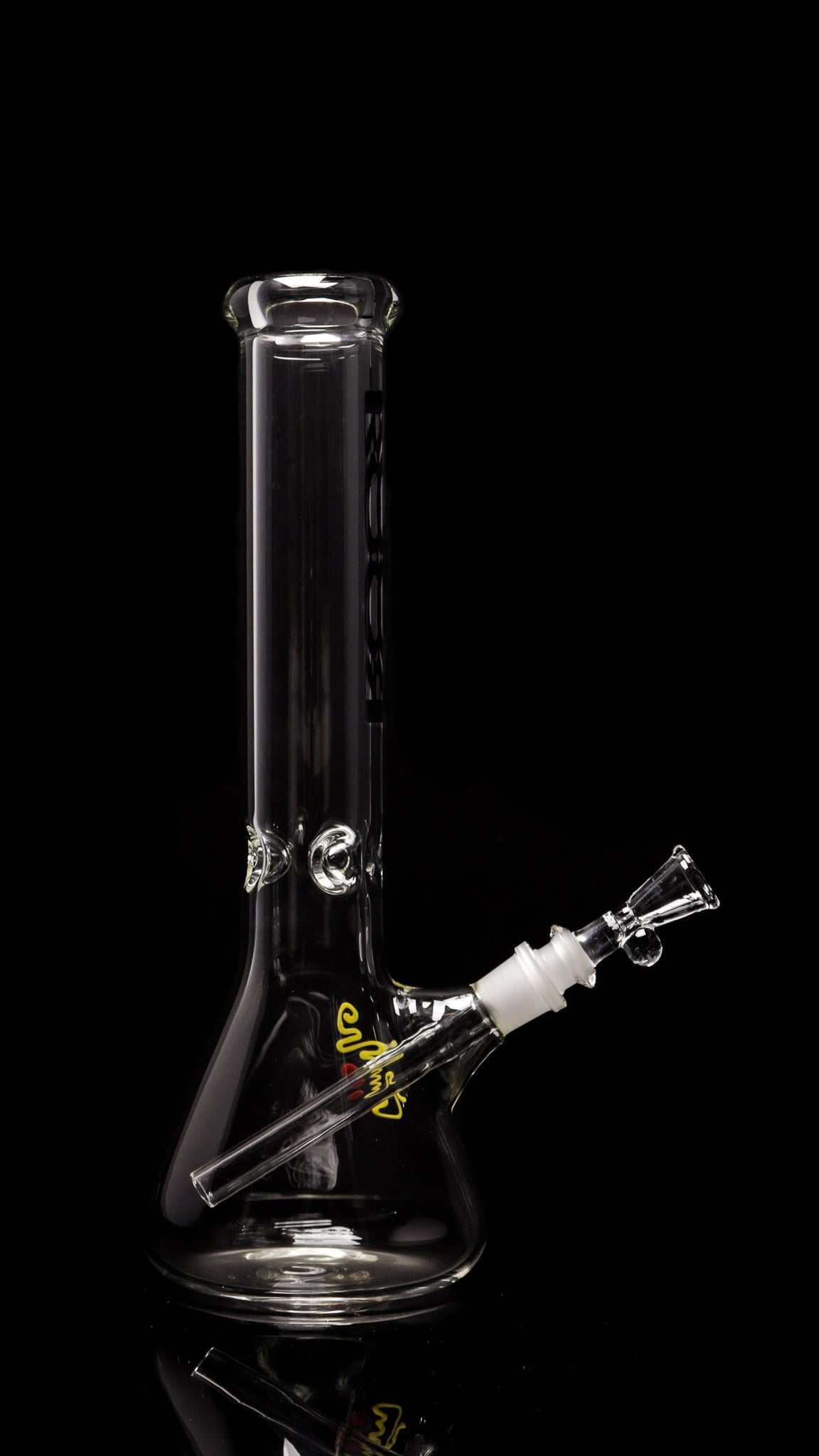 ROOR Classic 14 inch black beaker bong with 50x5mm German Schott glass and clear design