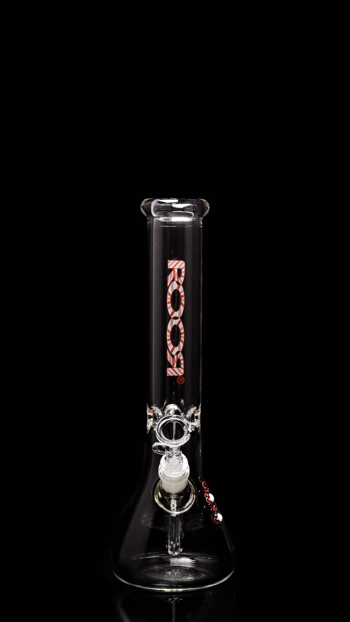 ROOR® Classic 14" Beaker 50x5mm Candy Cane glass with built-in ice pinches.