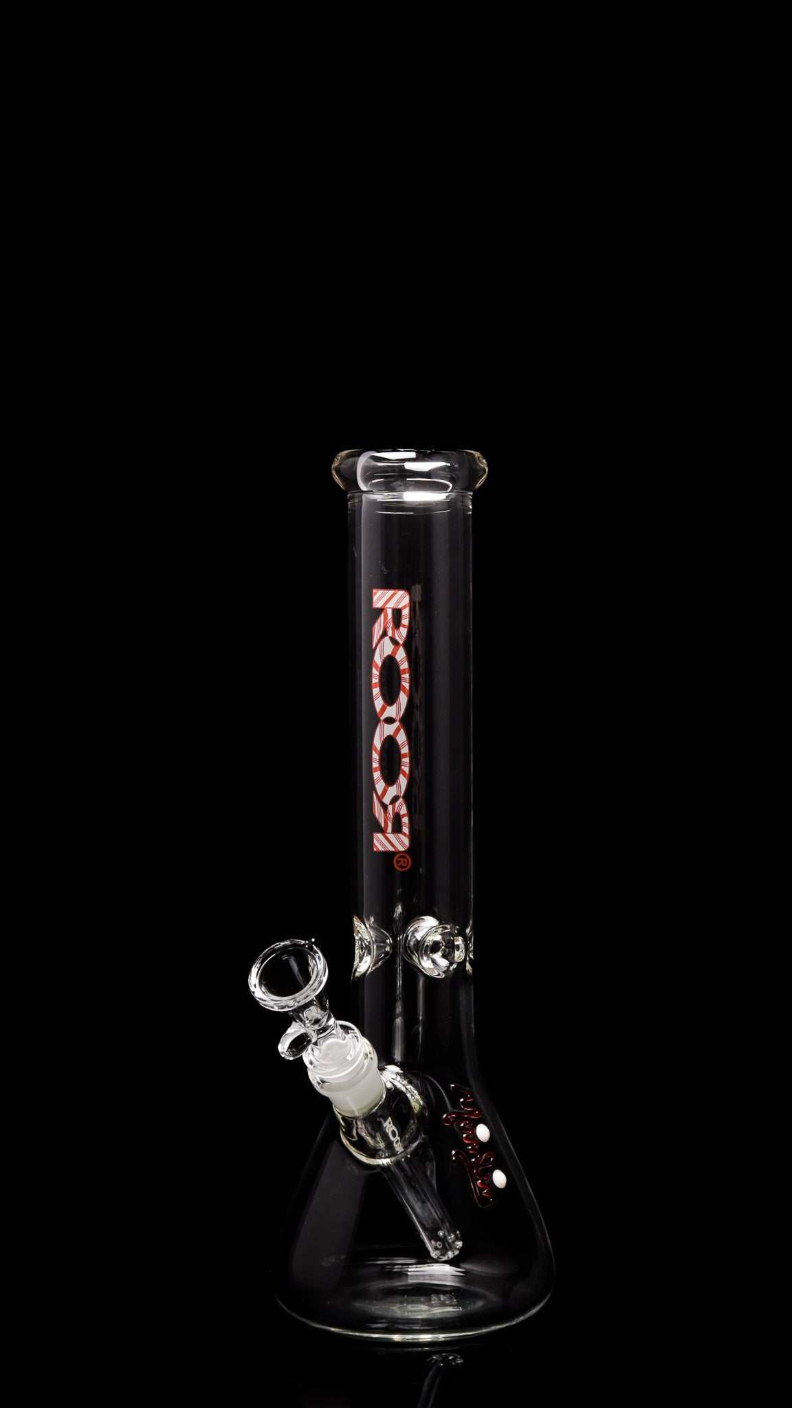 ROOR® Classic 14" Beaker 50x5mm Candy Cane with unique signature and candy cane decal.