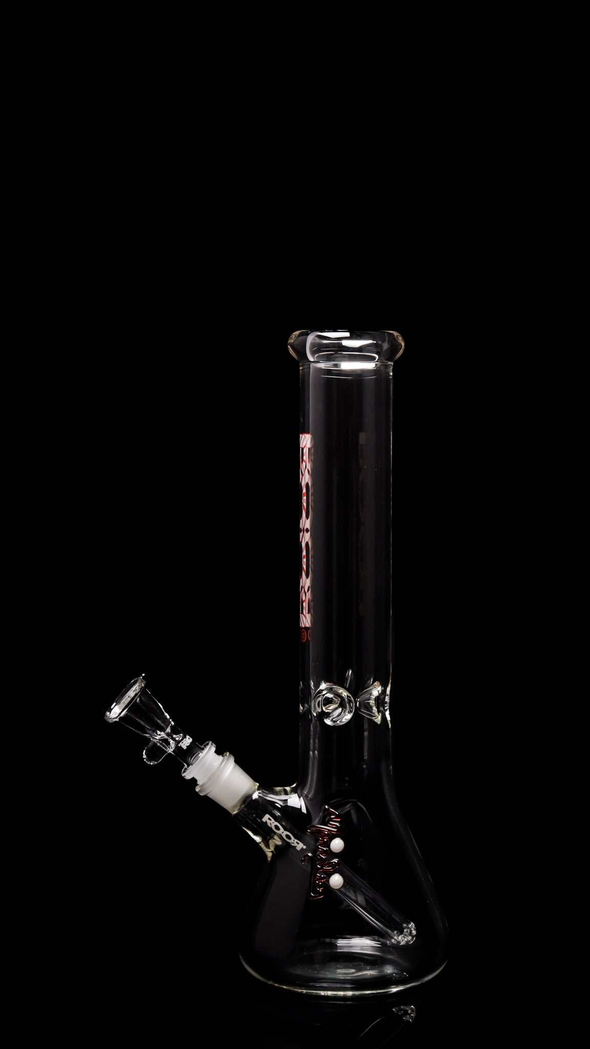 ROOR® Classic 14" Beaker 50x5mm Candy Cane with candy cane decal and built-in ice pinches for smoother smoke.