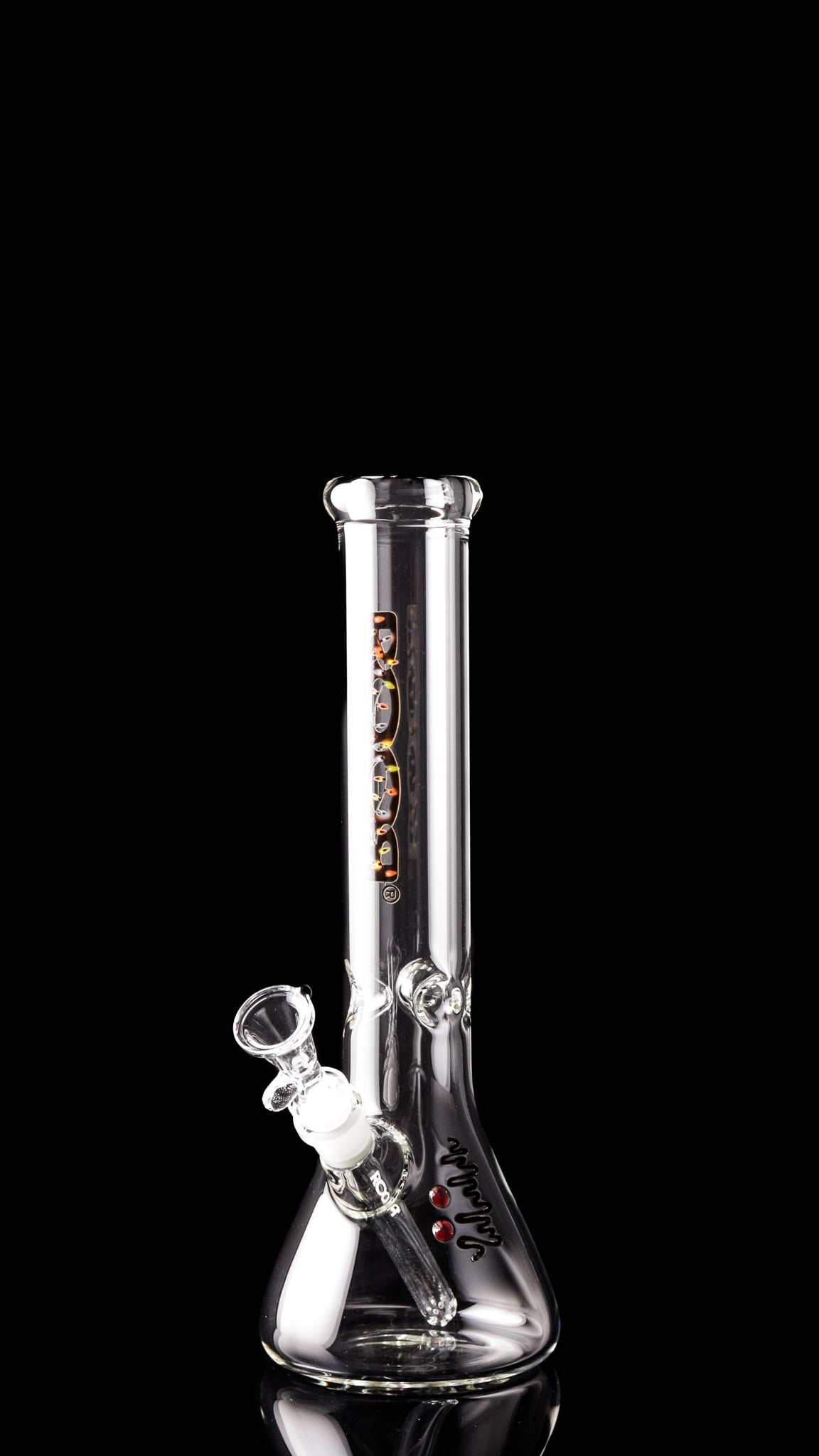ROOR Classic 14" Beaker 50x5mm glass water pipe with X-Mas Lights decal