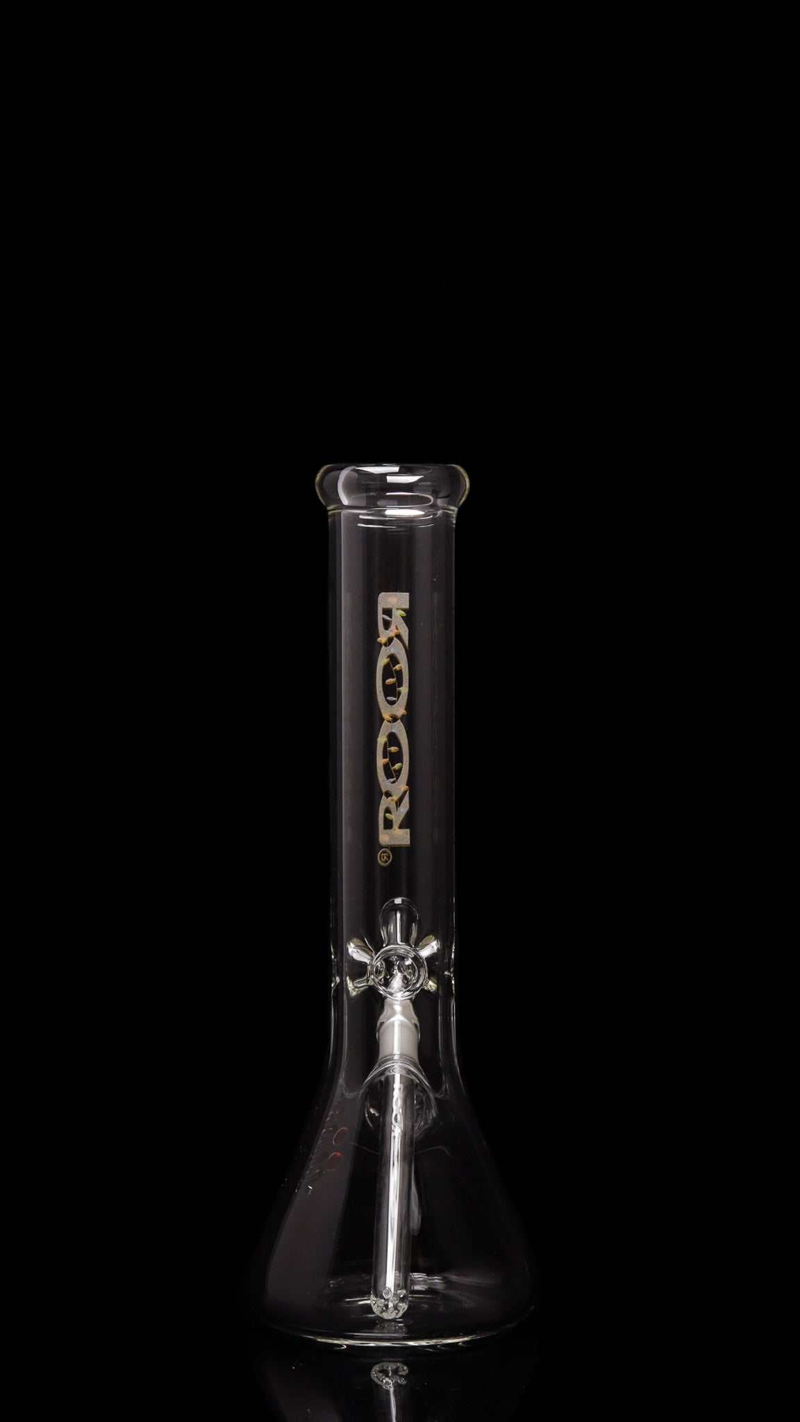 ROOR Classic 14" beaker bong 50x5mm German glass with X-Mas lights decal and ice pinches