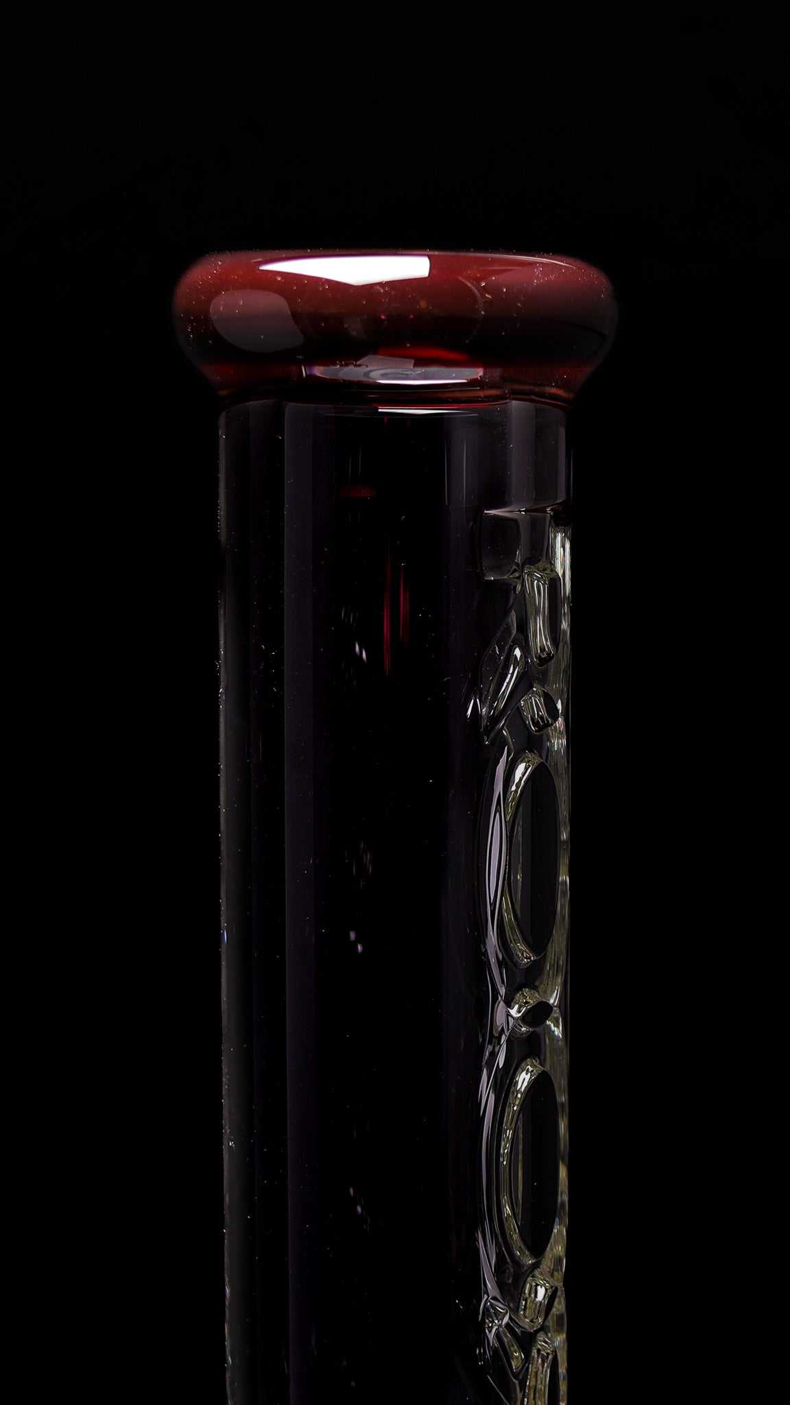 ROOR Classic 14-inch Beaker 50x9mm Limited RED Edition with red mouthpiece and logo on black background