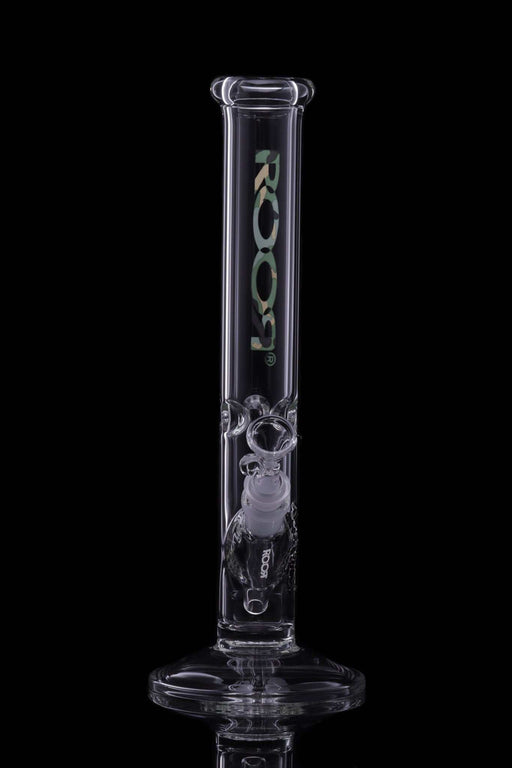 ROOR Classic 14" Straight 45x5mm glass bong with camo decal on black background