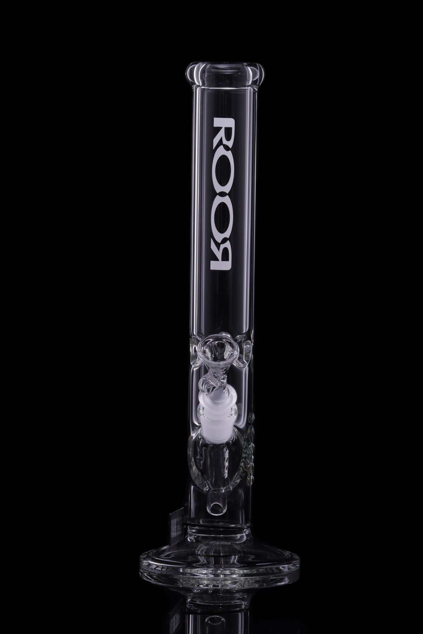 ROOR® Classic 14" Straight 45x5mm white and black glass tube with signature.
