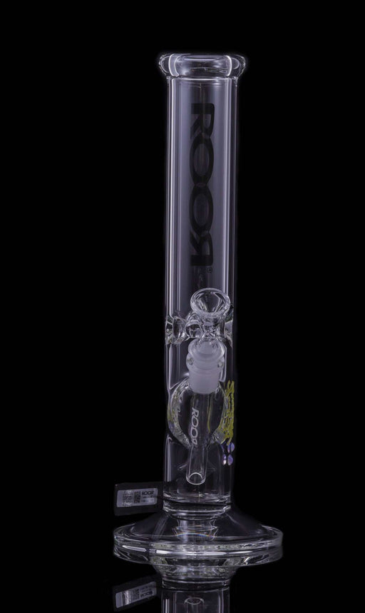 ROOR Classic 14" Straight 50x5mm Black glass water pipe bong with ROOR logo