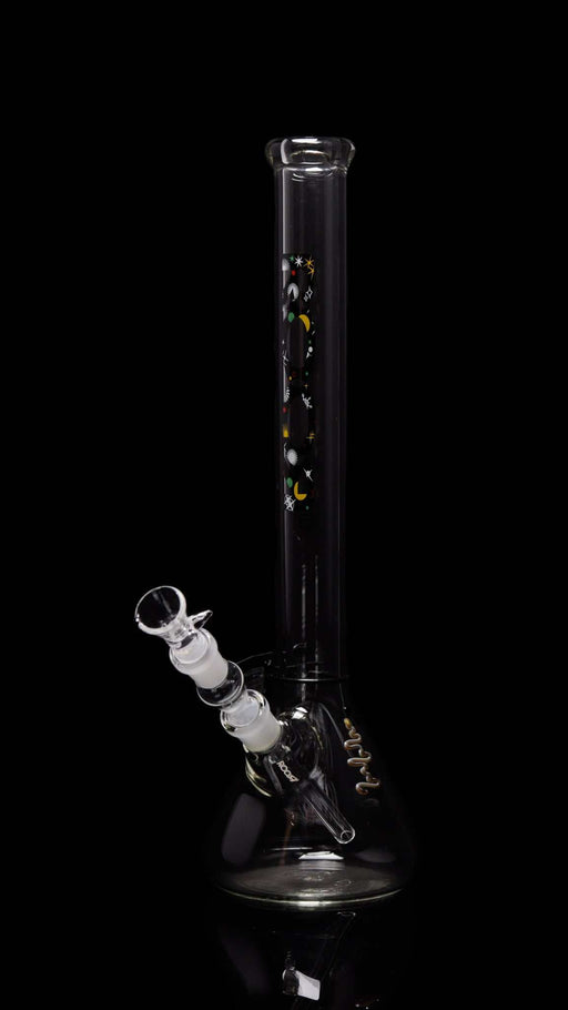 ROOR® Tiny Sista 14" Beaker with Galaxy decal, German Schott glass, 32mm x 4mm thick.