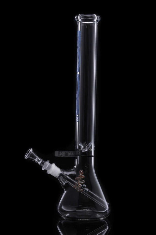 Roor® Classic 18" beaker bong made from 45x5mm thick German Schott glass with clear design and ice pinches for cooling hits