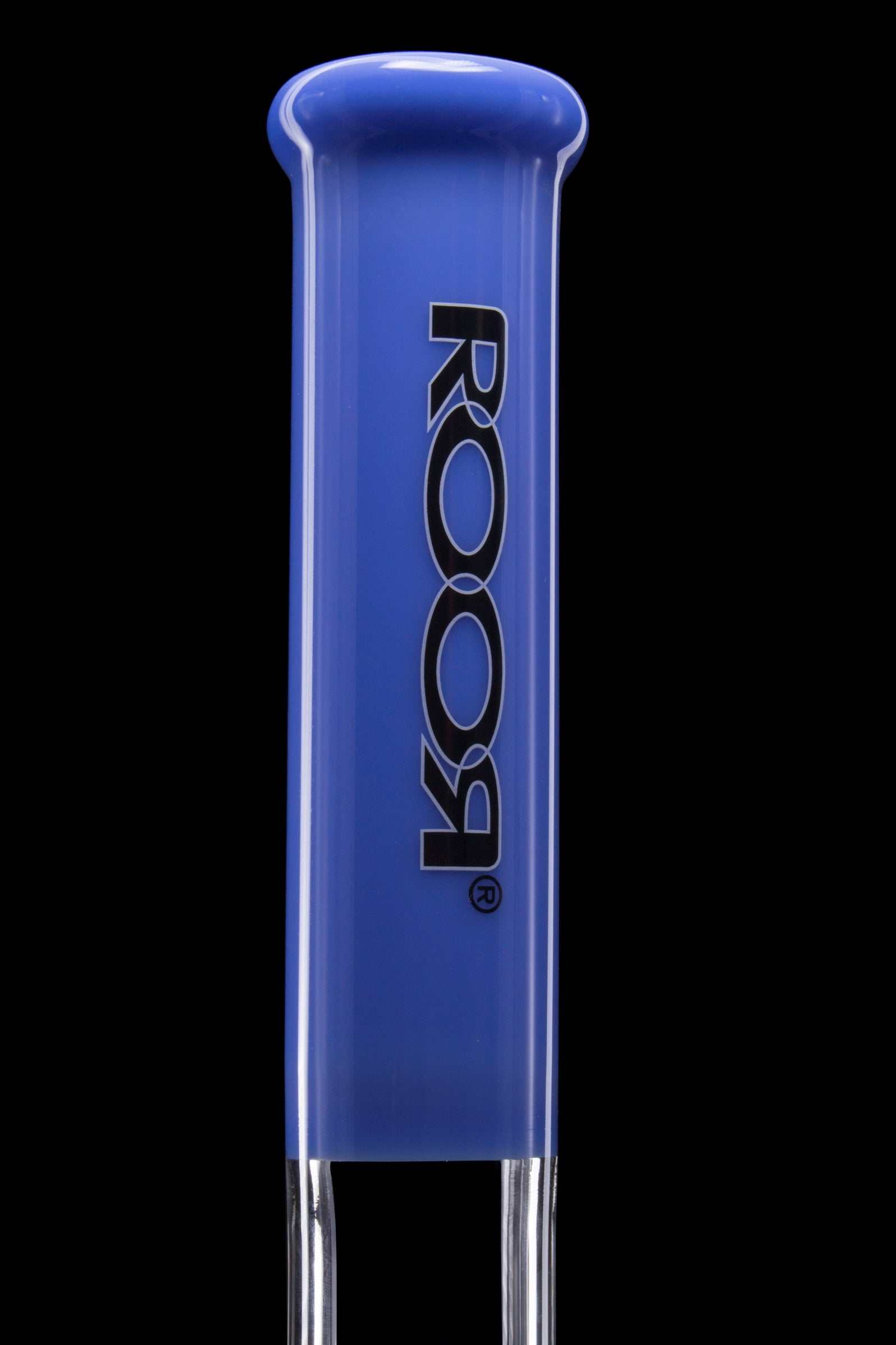 ROOR Classic 18 inch milky blue glass beaker with black and white logo