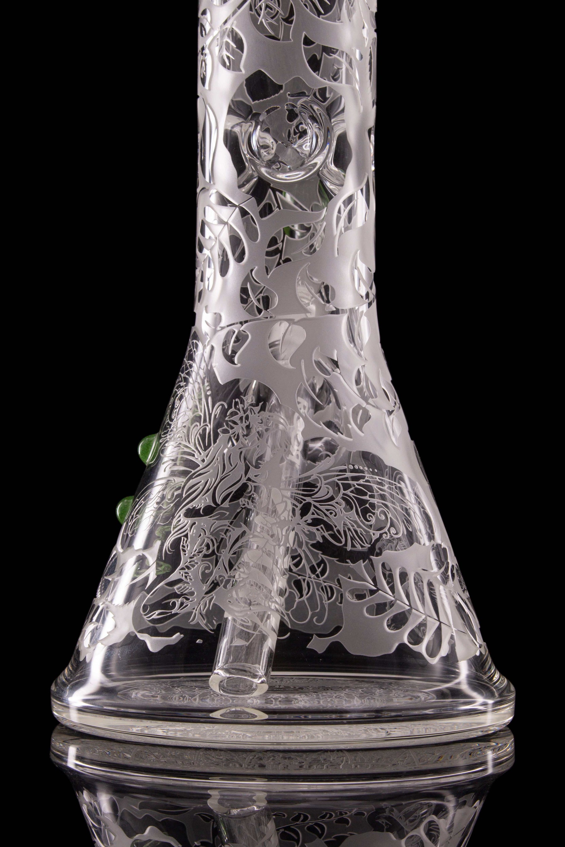 ROOR® Strains: GREEN GODDESS 18" Beaker 50x5mm with sandblasted design and colored elements.